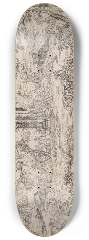 Cornelis Bisschop - Classical Landscape withFigures 8.25 inch art skate deck Cornelis Bisschop - Classical Landscape withFigures 8.25 inch art skate deck