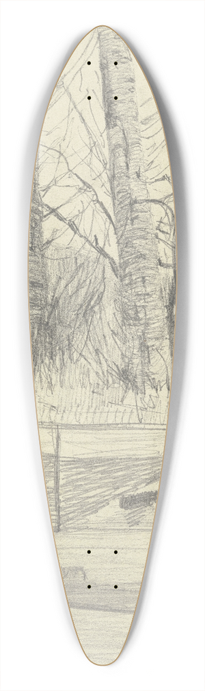 Paula Modersohn-Becker - Birkenstmme ; Drei Studien eines Moorkanals mit Khnen 39.3 inch art pintail longboard deck Paula Modersohn-Becker - Birkenstmme ; Drei Studien eines Moorkanals mit Khnen 39.3 inch art pintail longboard deck