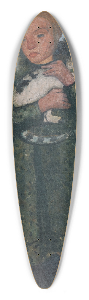 Paula Modersohn-Becker - Girl in a birch forest with cat 39.3 inch art pintail longboard deck