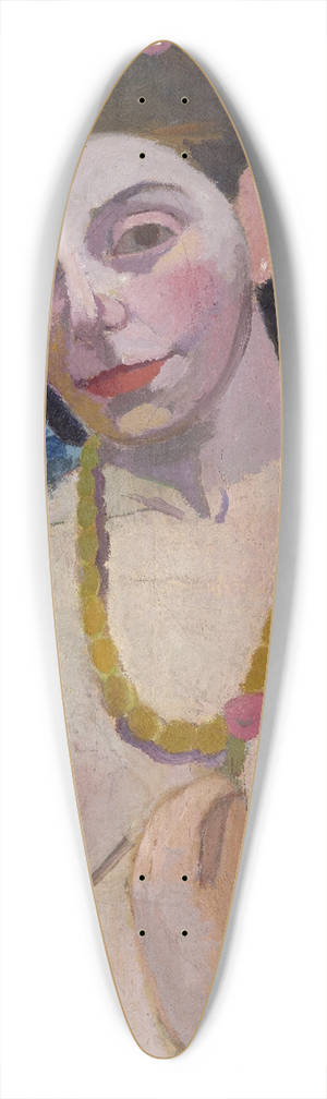 Paula Modersohn-Becker - Self-Portrait as a Half-Length Nude with Amber Necklace II 39.3 inch art pintail longboard deck Paula Modersohn-Becker - Self-Portrait as a Half-Length Nude with Amber Necklace II 39.3 inch art pintail longboard deck