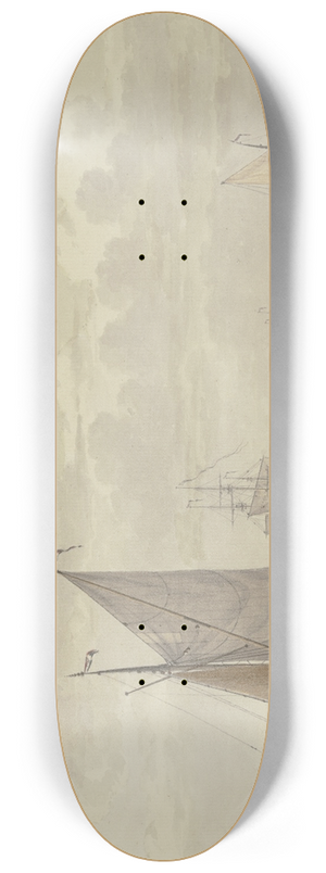 Cornelis de Grient - Vor Anker liegende Segelschiffe 8.25 inch art skate deck