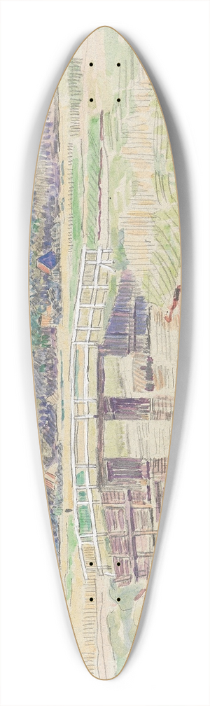 Paul Baum - Landschaft mit Brcke 39.3 inch art pintail longboard deck
