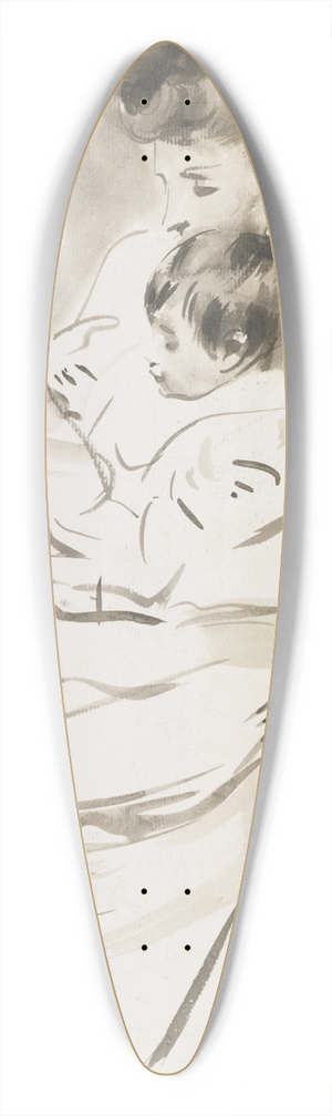 Paul Csar Helleu - Madame Helleu reading with her daughter 39.3 inch art pintail longboard deck