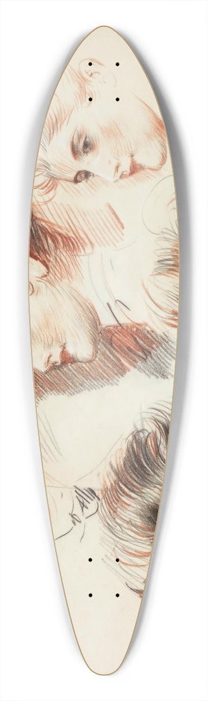 Paul Csar Helleu - Portraits de Marthe Letellier et dEllen Helleu 39.3 inch art pintail longboard deck