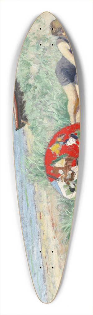 Paul Fischer - To piger og en japansk parasol p Hornbk strand 39.3 inch art pintail longboard deck Paul Fischer - To piger og en japansk parasol p Hornbk strand 39.3 inch art pintail longboard deck