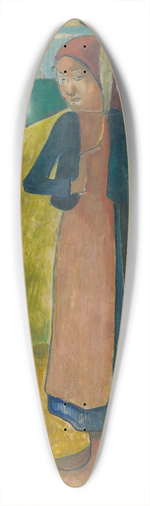 Paul Gauguin - Breton girl spinning 39.3 inch art pintail longboard deck Paul Gauguin - Breton girl spinning 39.3 inch art pintail longboard deck