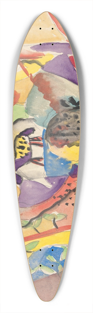 Paul Gaulois - Composition withHorses 39.3 inch art pintail longboard deck