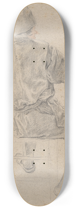 Cornelis Dusart - Study of a Seated Peasant 8.25 inch art skate deck