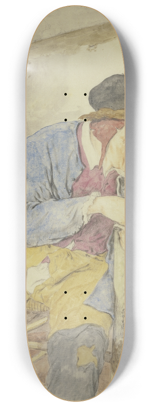 Cornelis Dusart - Zeitungsleser bei einem Fass 8.25 inch art skate deck