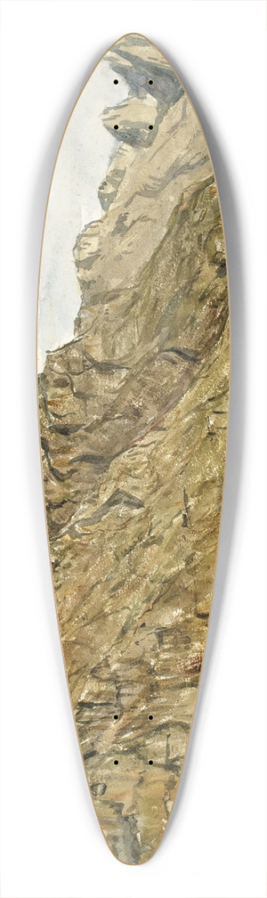 Paul Huet - Rock Cliffs along the Romanche 39.3 inch art pintail longboard deck