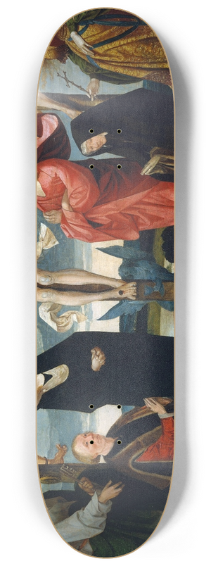 Cornelis Engebrechtsz - The Crucifixion with Donors and Saints Peter and Margaret 8.25 inch art skate deck