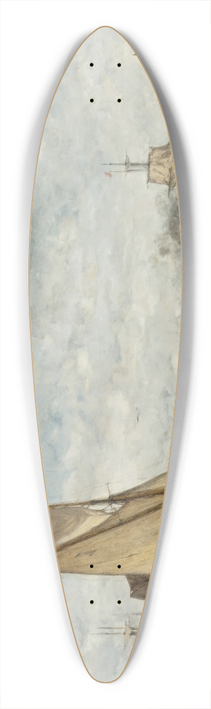Paul Jean Clays - Boats in a Harbor 39.3 inch art pintail longboard deck