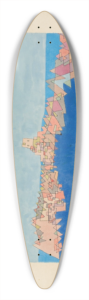 Paul Klee - Burg auf dem Riff 39.3 inch art pintail longboard deck