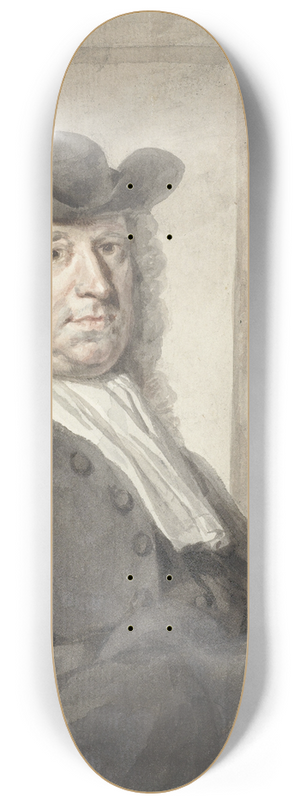 Aert Schouman - Portret van een man met een hoed en een grijze pruik, naar rechts, Aert Schouman (possibly), 1720  1792 8.25 inch art skate deck Aert Schouman - Portret van een man met een hoed en een grijze pruik, naar rechts, Aert Schouman (possibly), 1720  1792 8.25 inch art skate deck