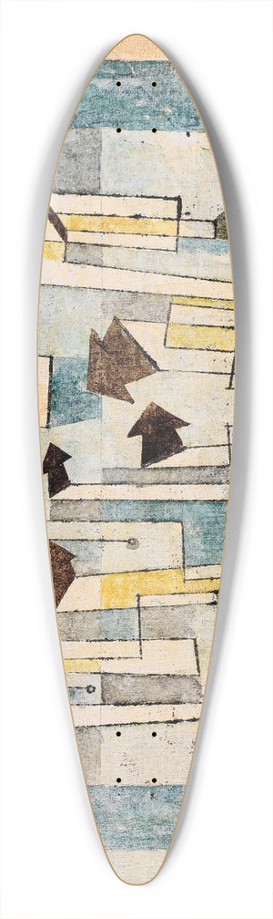 Paul Klee - Mural from the Temple of Longing 39.3 inch art pintail longboard deck
