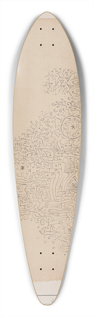 Paul Klee - Rosenhag 39.3 inch art pintail longboard deck