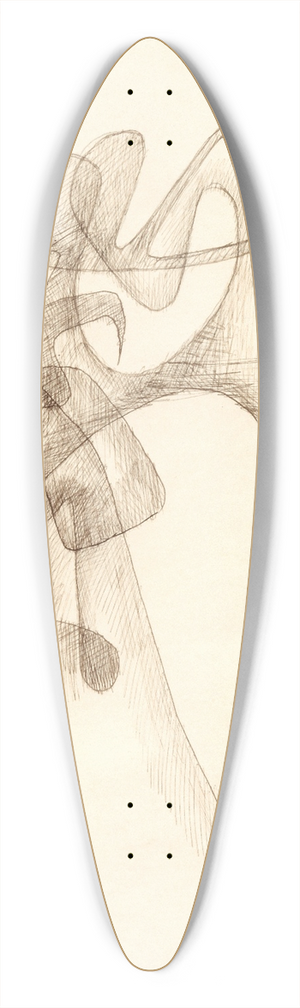 Paul Klee - Vibrant 39.3 inch art pintail longboard deck
