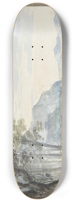 Aert Schouman - Rivierlandschap met op de voorgrond een hoen 8.25 inch art skate deck Aert Schouman - Rivierlandschap met op de voorgrond een hoen 8.25 inch art skate deck