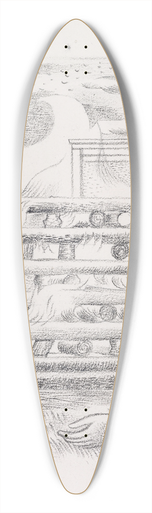Paul Nash - Funeral Pyre 39.3 inch art pintail longboard deck