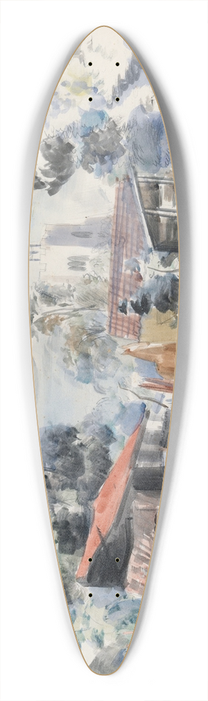 Paul Nash - Hillingdon Church, London 39.3 inch art pintail longboard deck