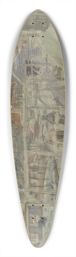 Paul Rink - Lijnbaan met twee touwslagers aan het werk 39.3 inch art pintail longboard deck