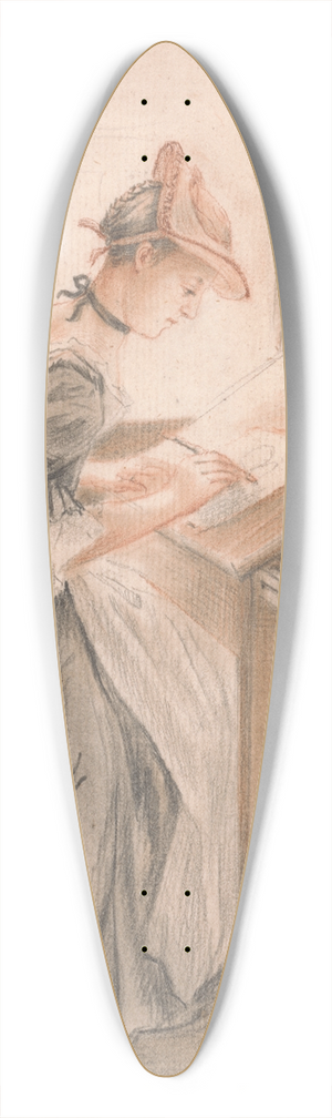 Paul Sandby - A Lady Copying at a Drawing Table 39.3 inch art pintail longboard deck