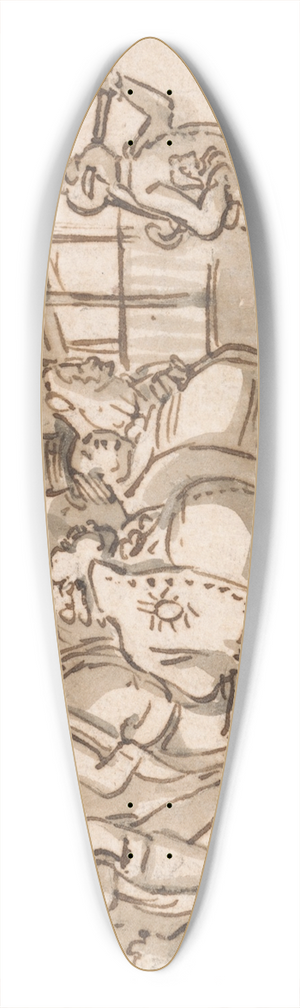 Paul Sandby - Election Scene 39.3 inch art pintail longboard deck