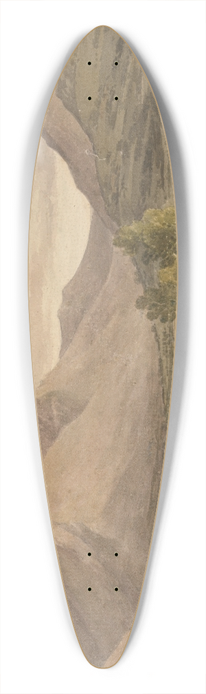 Paul Sandby Munn - View of Side Farm, Patterdale 39.3 inch art pintail longboard deck