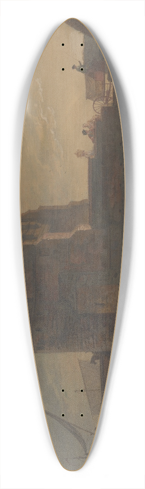 Paul Sandby - Old Bridge at Shrewsbury 39.3 inch art pintail longboard deck