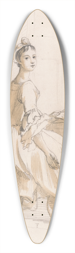 Paul Sandby - Portrait of a Lady at a Drawing Table 39.3 inch art pintail longboard deck