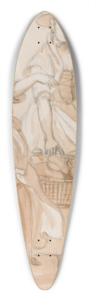 Paul Sandby - Two Girls Carrying a Basket 39.3 inch art pintail longboard deck