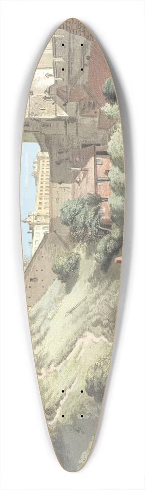 Paul Sandby - Windsor Castle- The Round Tower, Royal Court and Devils Tower from the Black Rod 39.3 inch art pintail longboard deck
