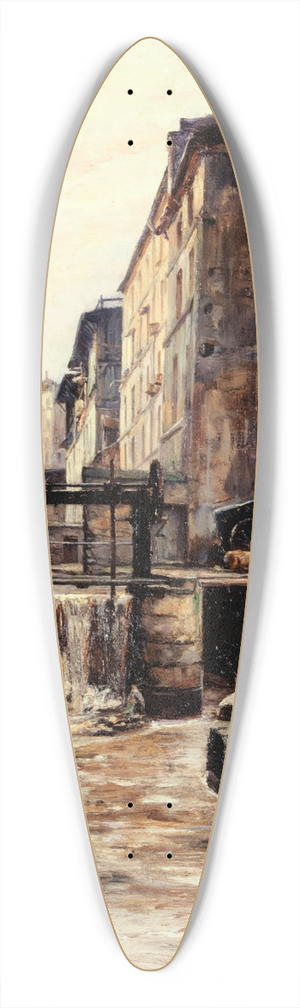 Paul Schaan - La Bivre au bief de la rue de Valence 39.3 inch art pintail longboard deck