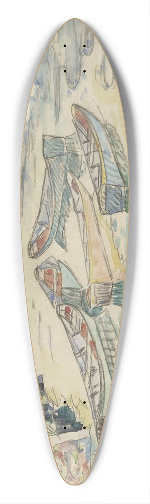 Paul Signac - Bourg Saint-Andol 39.3 inch art pintail longboard deck