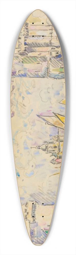 Paul Signac - Port De La Rochelle 39.3 inch art pintail longboard deck Paul Signac - Port De La Rochelle 39.3 inch art pintail longboard deck