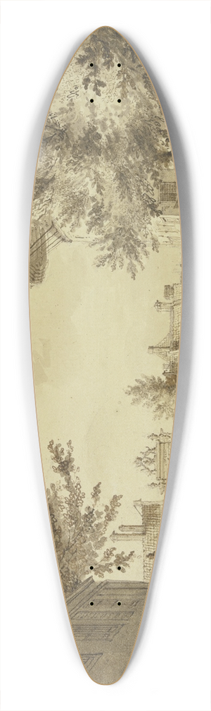 Paulus Constantijn la Fargue - Straenansicht bei einem Stadttor, rechts eine Windmhle 39.3 inch art pintail longboard deck