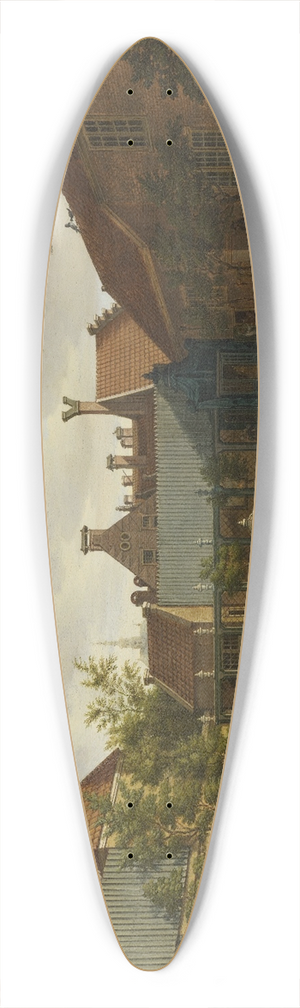 Paulus Constantijn la Fargue - View of a Town House Garden in The Hague 39.3 inch art pintail longboard deck