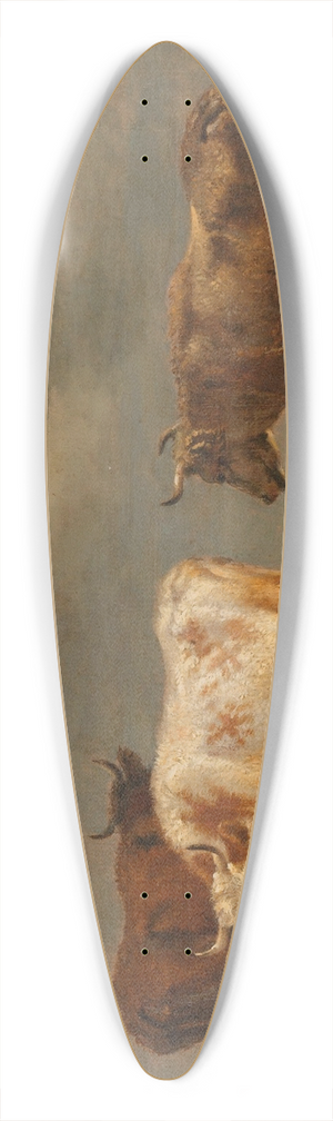 Paulus Potter - Four Young Bulls in a Meadow 39.3 inch art pintail longboard deck