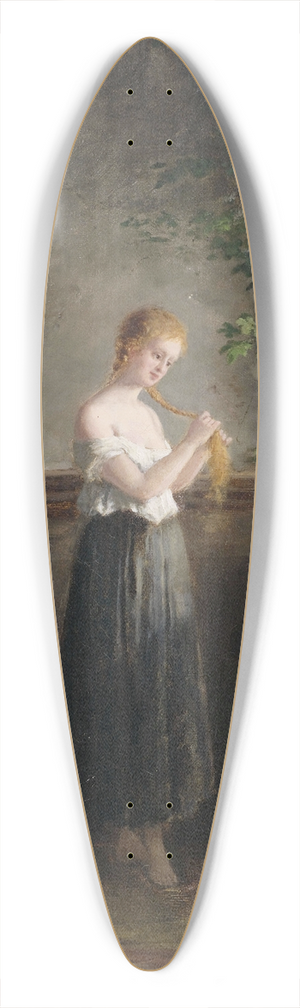 Paul Wichmann - Ein junges Mdchen flicht ihre Zpfe 39.3 inch art pintail longboard deck
