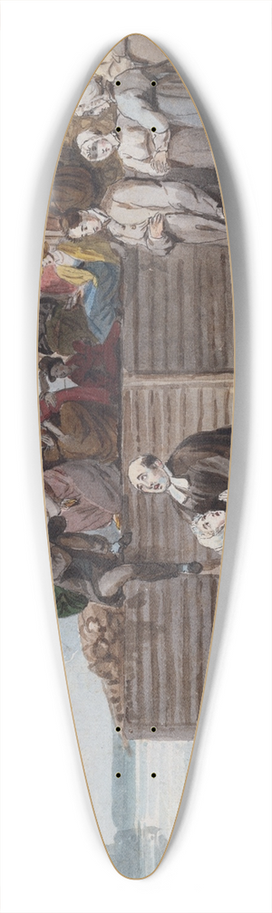 Pavel Petrovich Svinin - A Philadelphia Anabaptist Immersion during a Storm 39.3 inch art pintail longboard deck