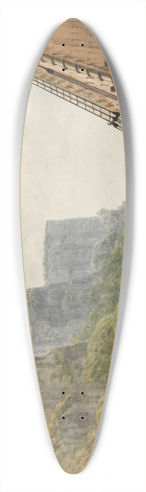 Pavel Petrovich Svinin - The Packet Mohawk of Albany Passing the Palisades 39.3 inch art pintail longboard deck