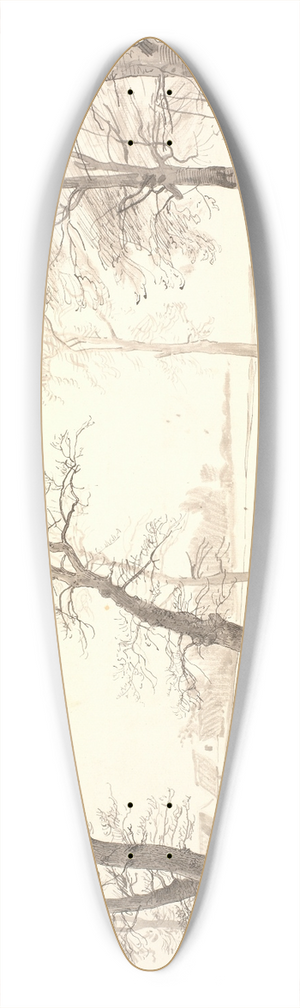 P. C. Skovgaard - Aaen gennem Breelde skov ved Usserd 39.3 inch art pintail longboard deck