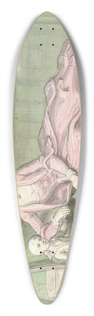 Peder Als - Tredje udkast til maleri af Caroline Mathilde og Frederik 39.3 inch art pintail longboard deck