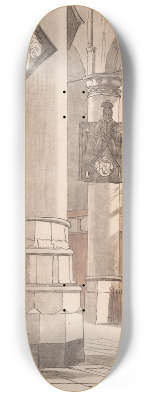 Cornelis Ploos van Amstel - Church Interior after Pieter Saenredam. 8.25 inch art skate deck