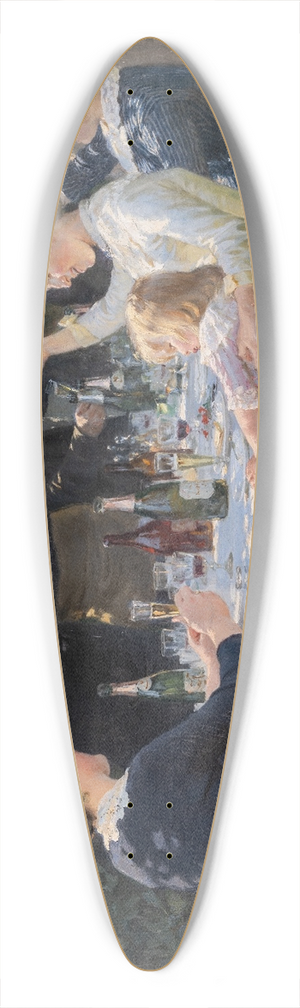 Peder Severin Kryer - Hip, Hip, Hurrah! Artists Party, Skagen 39.3 inch art pintail longboard deck Peder Severin Kryer - Hip, Hip, Hurrah! Artists Party, Skagen 39.3 inch art pintail longboard deck