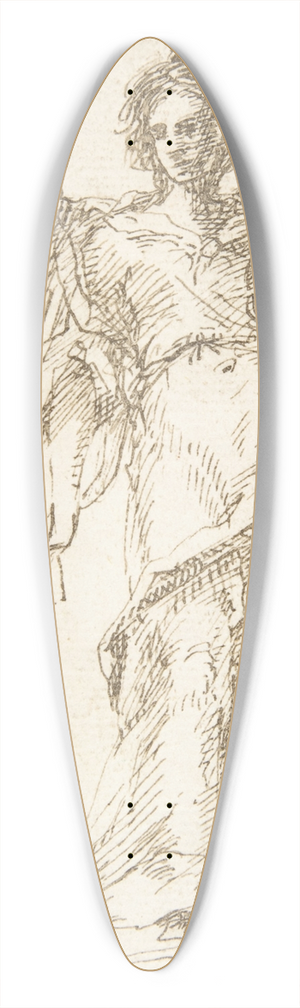 Pedro Duque y Cornejo - Standing Figure of an Angel 39.3 inch art pintail longboard deck
