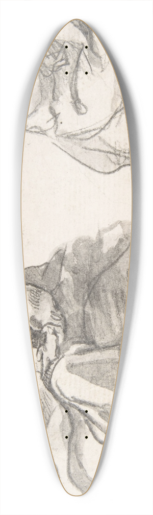 Pedro Duque y Cornejo - Two Figures of Evangelists Writing 39.3 inch art pintail longboard deck