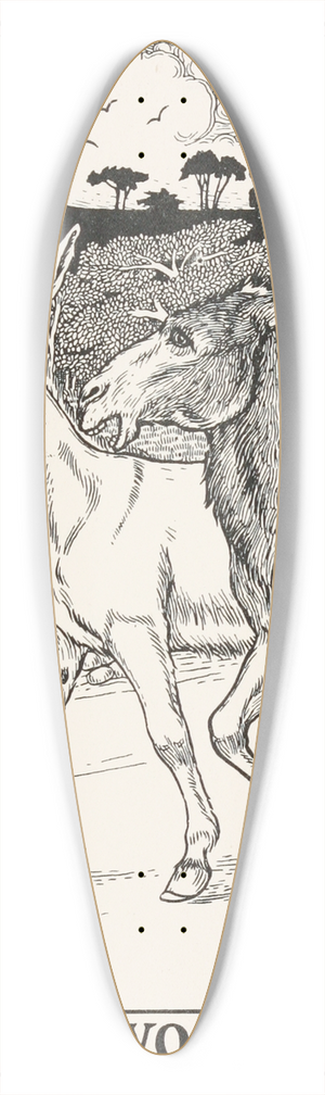 Percy J. Billinghurst - The Two Asses 39.3 inch art pintail longboard deck