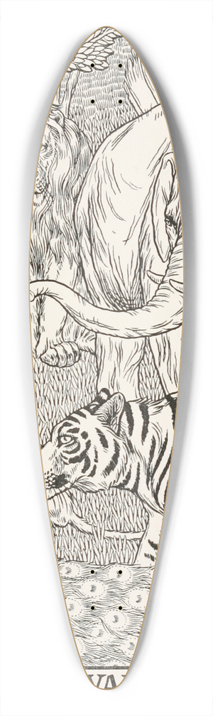 Percy J. Billinghurst - The Wallet 39.3 inch art pintail longboard deck