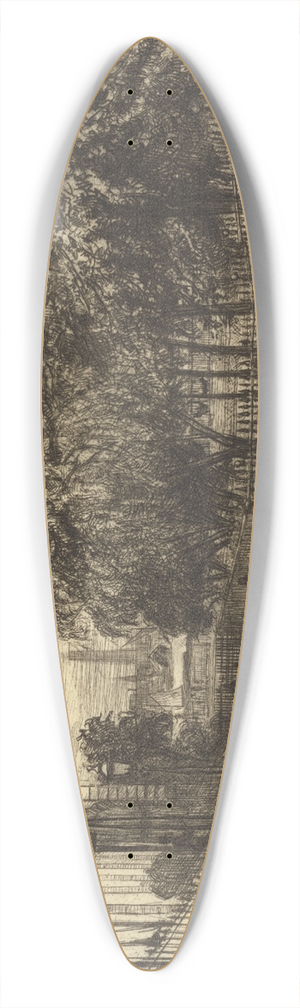 Percy Thomas - The Temple, London 39.3 inch art pintail longboard deck